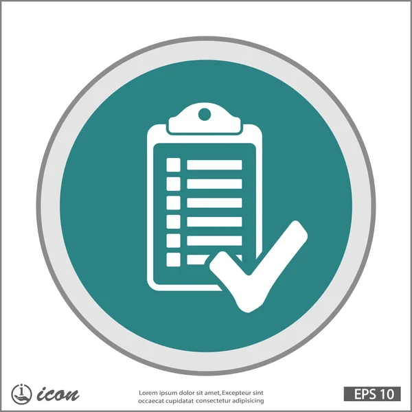 Pictografía del icono de la lista de verificación — Archivo Imágenes Vectoriales