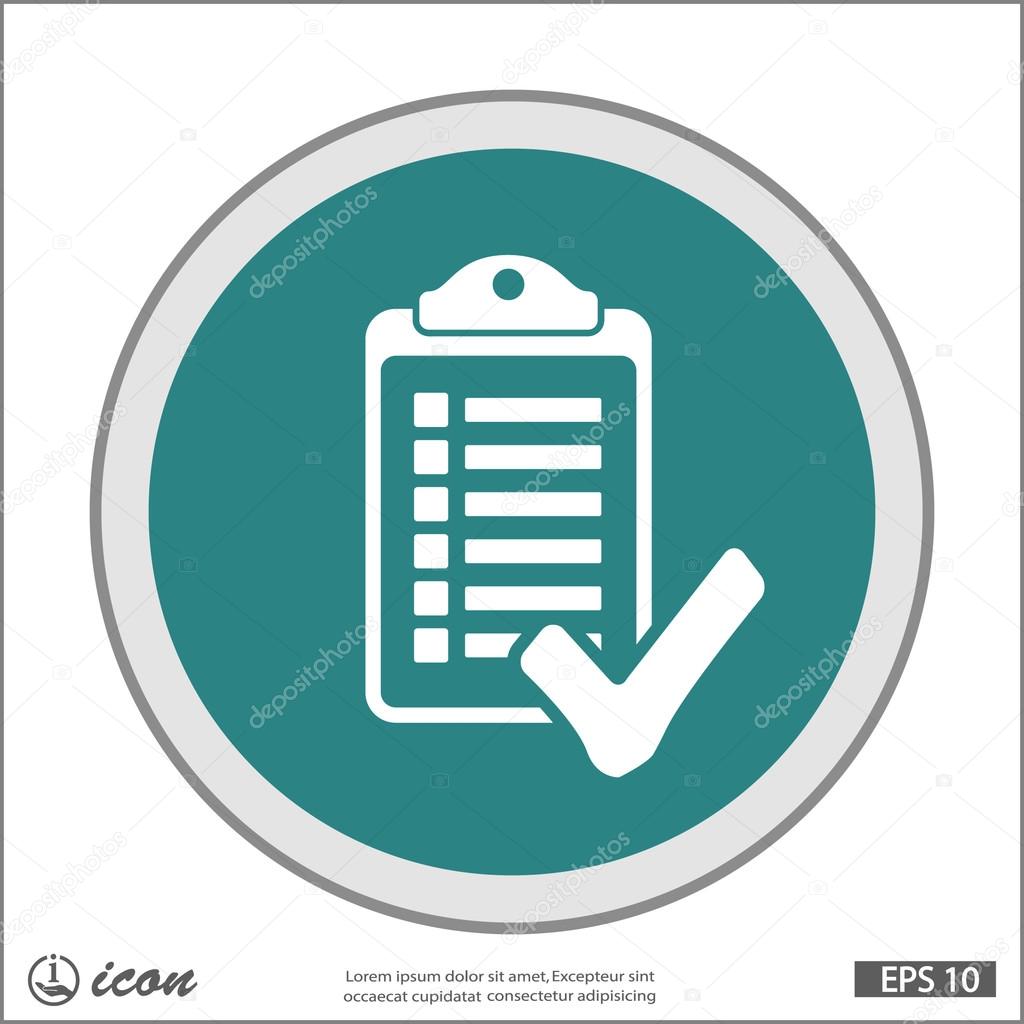 Pictograph of checklist icon