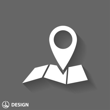 harita simgesi üzerinde toplu iğne