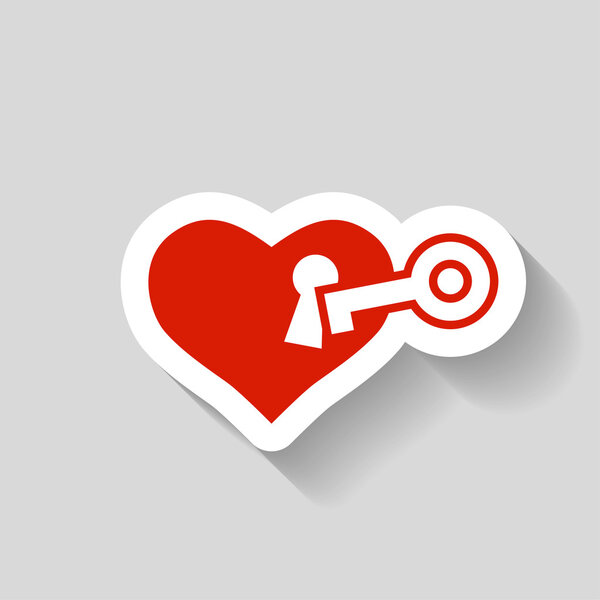 Пиктограф сердца с ключом
