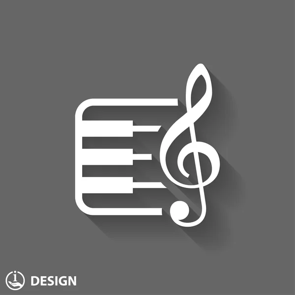 Music key and keyboard icon — Stock Vector