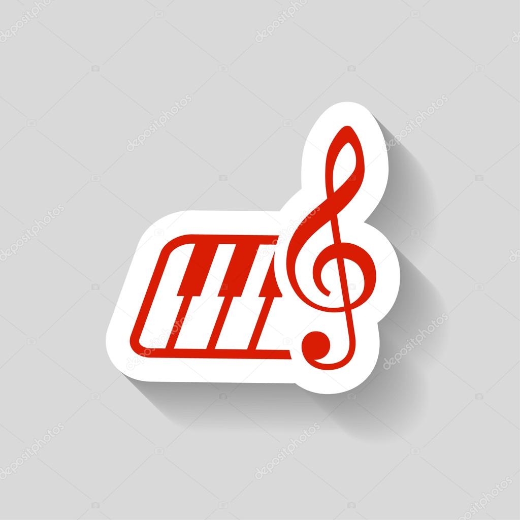 Pictograph of music key and keyboard