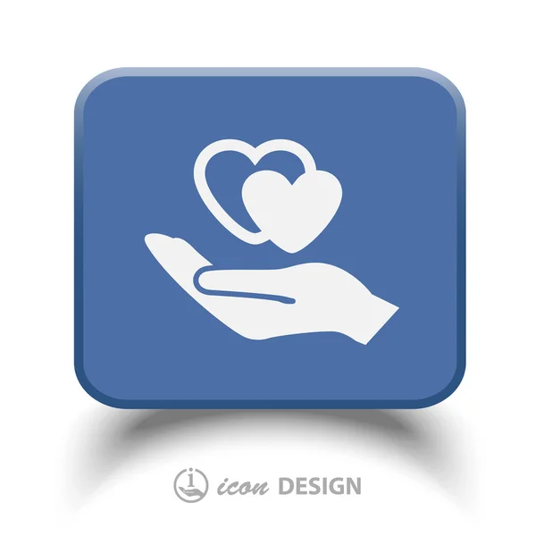 Heart in hand icon — Stock Vector