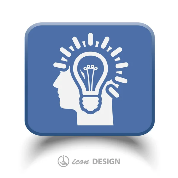 Pictograma do ícone conceito da lâmpada — Vetor de Stock