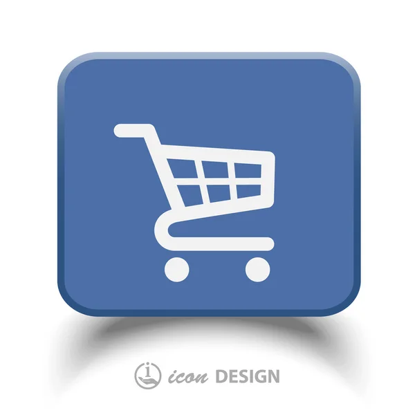 Pictograph shopping cart ikonen — Stock vektor