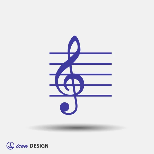 Pictograph of music key icon — Stock Vector