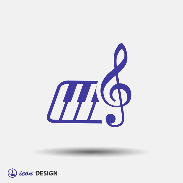 Pictograph van muziek-toets en toetsenbord — Stockvector