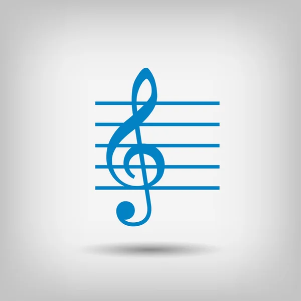 Pictograph av musik nyckelikonen — Stock vektor