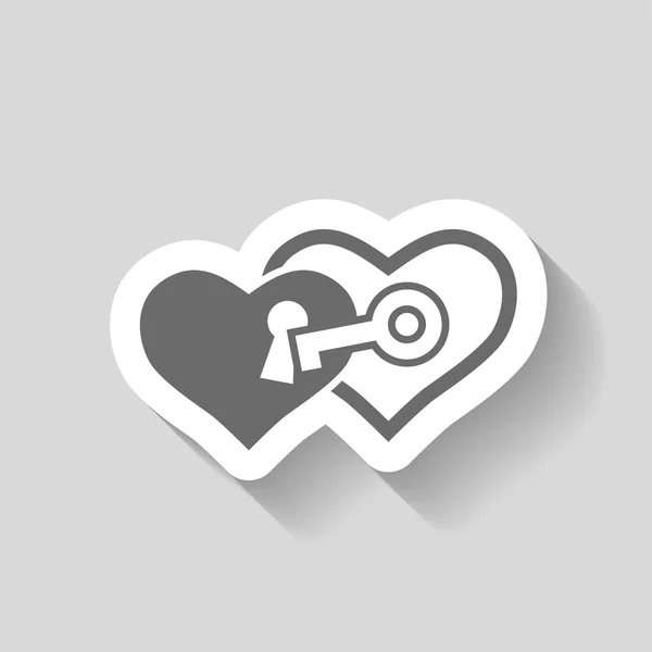 Corações com ícone chave —  Vetores de Stock