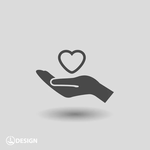 Heart in hand icon — Stock Vector