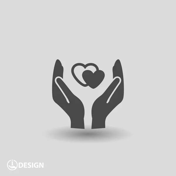 Heart in hands icon — Stock Vector