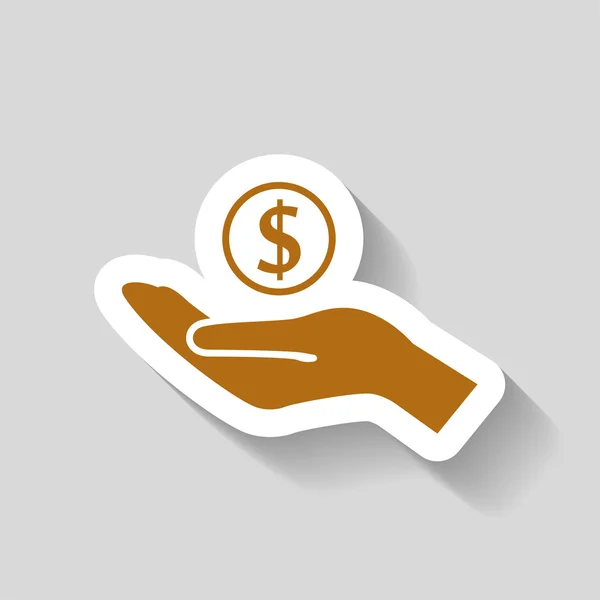 Pictograph of money in hand — Stock Vector