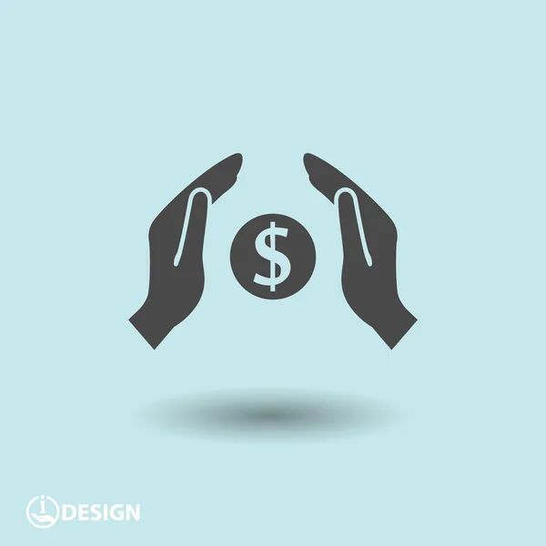 Pictografía del dinero en las manos — Vector de stock