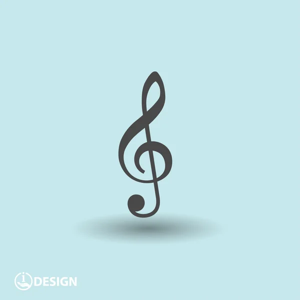 Pictografía del icono clave de la música — Vector de stock