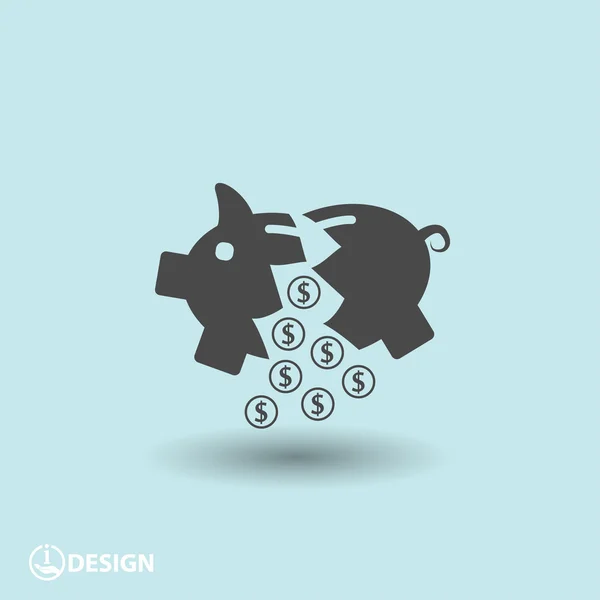 Pictograph of moneybox icon — Stock Vector