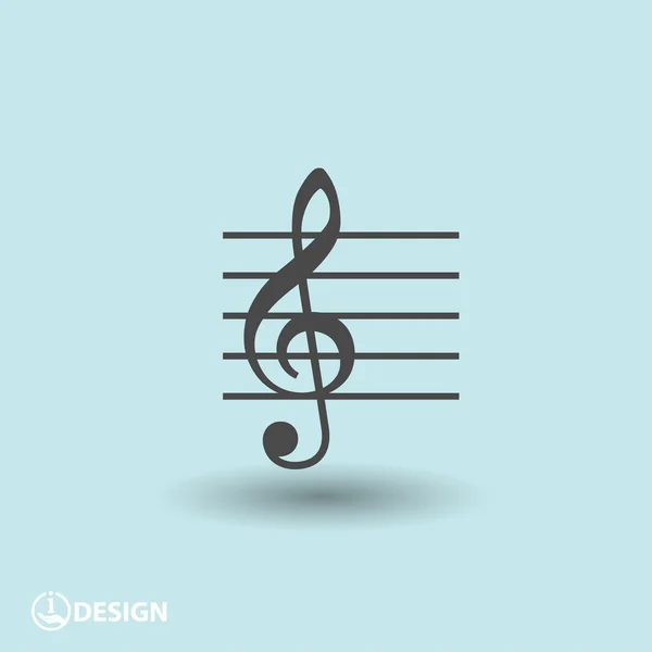 Pictogramme de l'icône clé de la musique — Image vectorielle