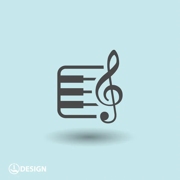 Pictograph of music key and keyboard — Stock Vector