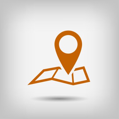 harita simgesi üzerinde toplu iğne