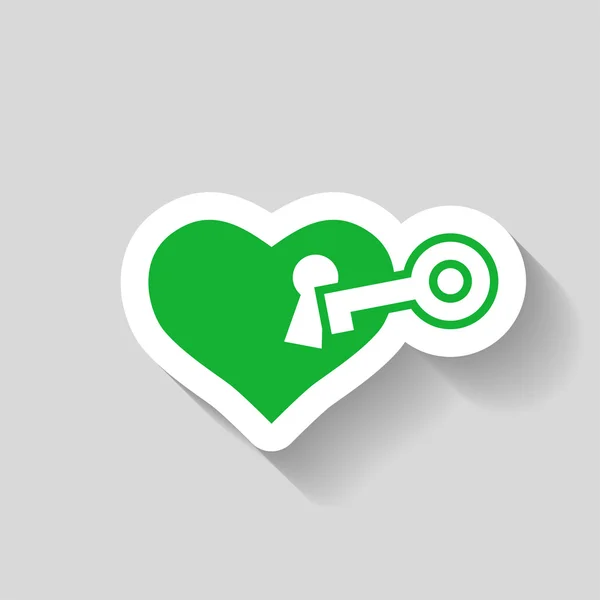 Heart with key icon — Stock Vector