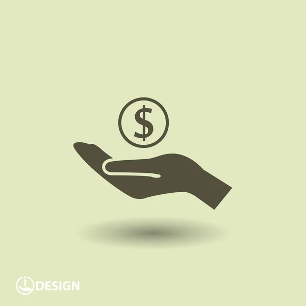 Pictografía del dinero en mano — Vector de stock