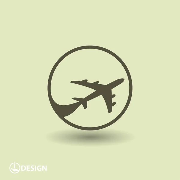 Pictograph of airplane icon — Stock Vector