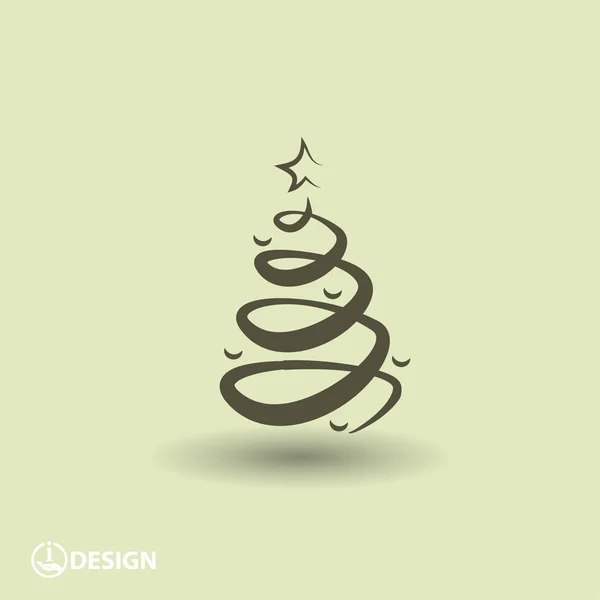 Kerstboom pictogram — Stockvector