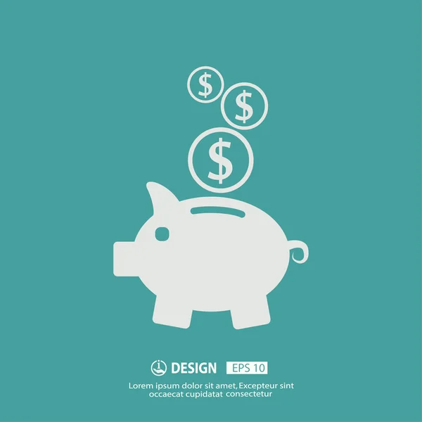 Piggy moneybox icon — Stock Vector