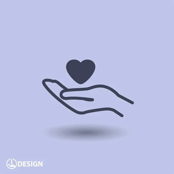 Pictograph of heart in hand — Stock Vector