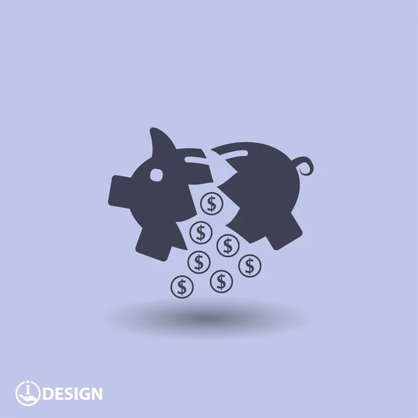 Piggy caja de dinero icono — Archivo Imágenes Vectoriales