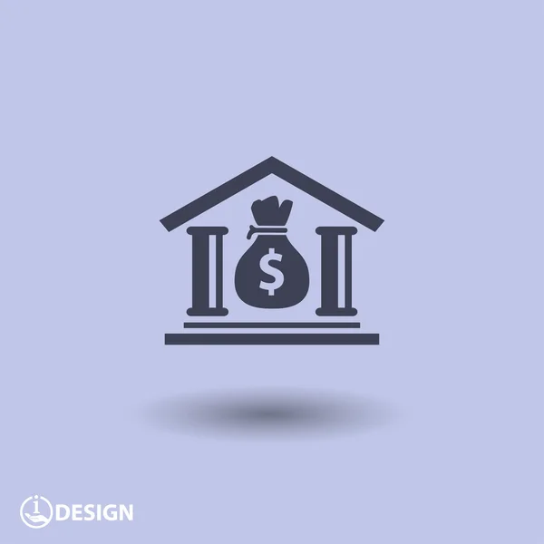 Pictografía del icono del banco — Vector de stock