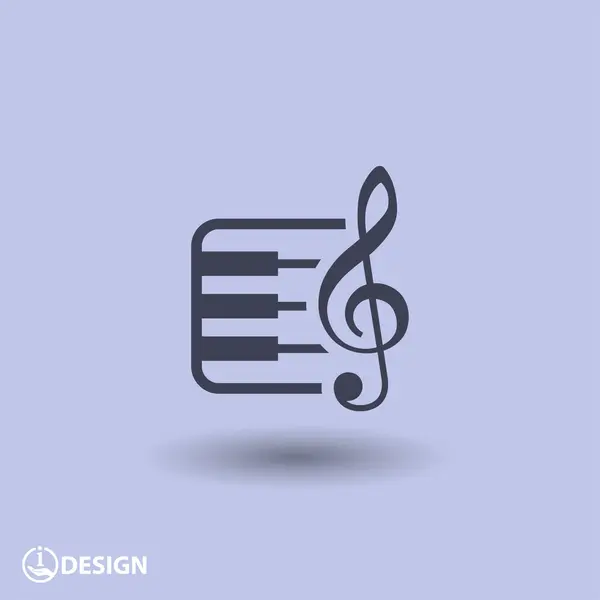 Pictograph of music key and keyboard — Stock Vector