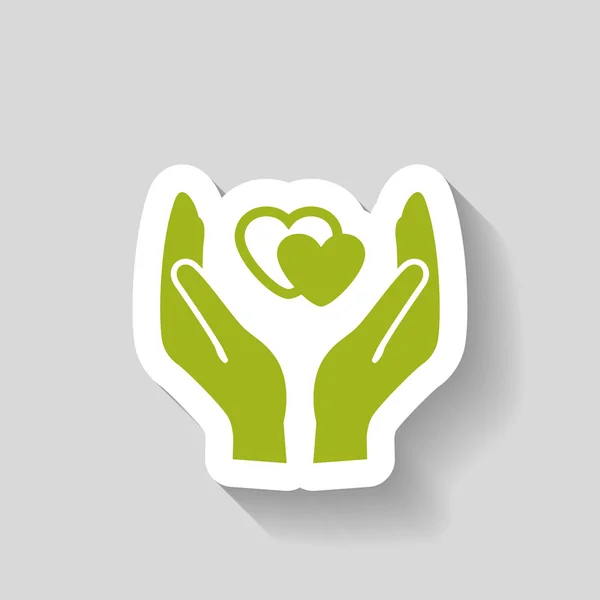 Heart in hands icon — Stock Vector