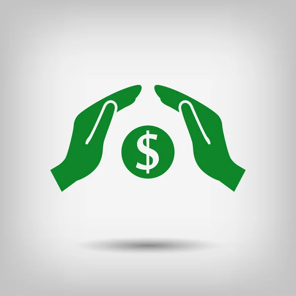 Money in hands icon — Stock Vector