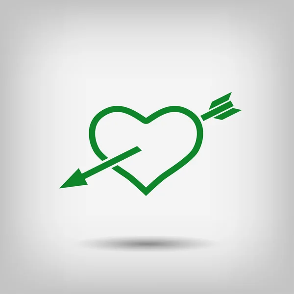 Ikona srdce s šipkou — Stockový vektor