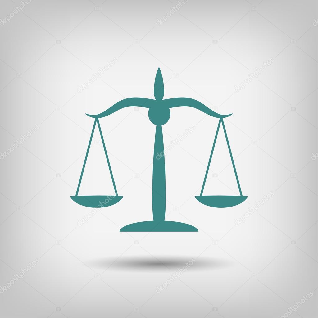 Pictograph of justice scales icon