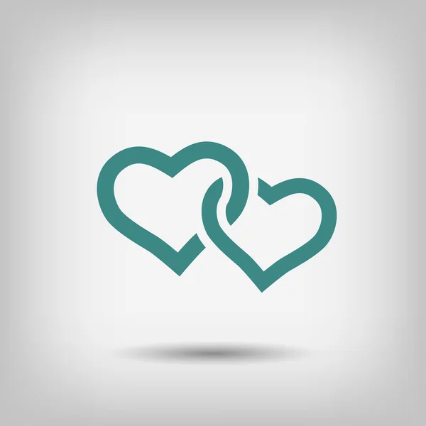 Icono de dos corazones — Vector de stock