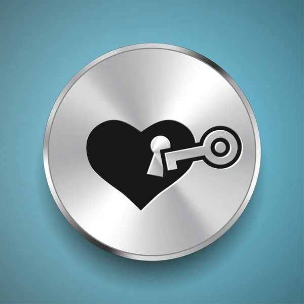 Piktographie des Herzens mit Schlüssel — Stockvektor
