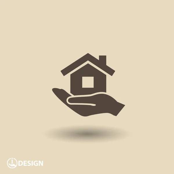 Pictografía del icono de la casa — Vector de stock