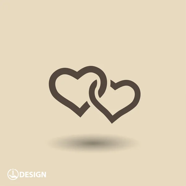 Icono de dos corazones — Vector de stock