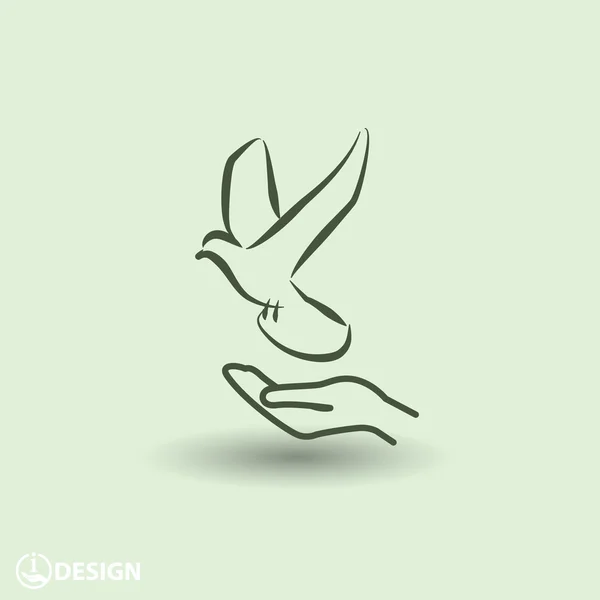 Pictograph voor vogel icon — Stockvector