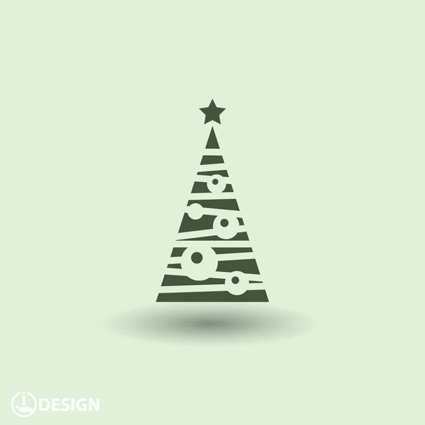 Pictograph of christmas tree — Stock Vector