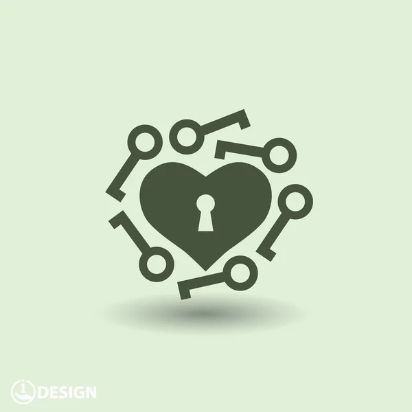 Heart with keys icon — Stock Vector