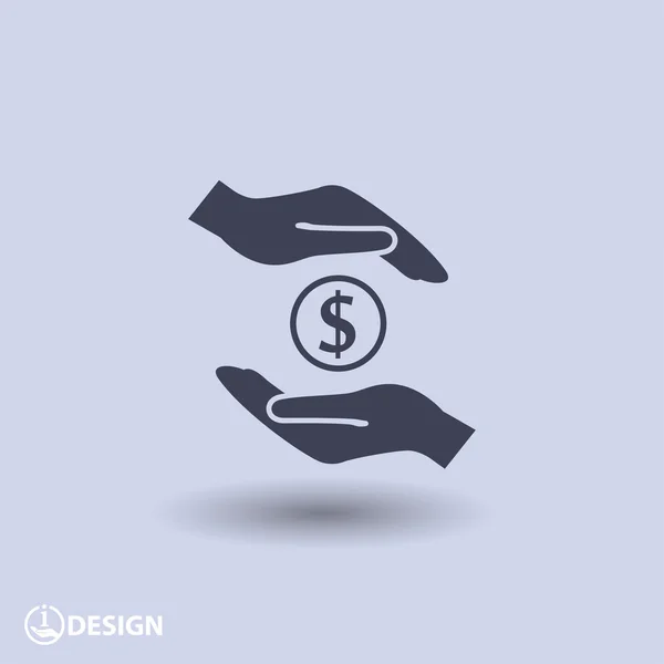 Pictografía del dinero en las manos — Vector de stock