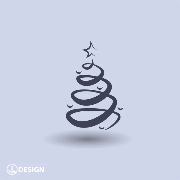 Pictograph van kerstboom — Stockvector