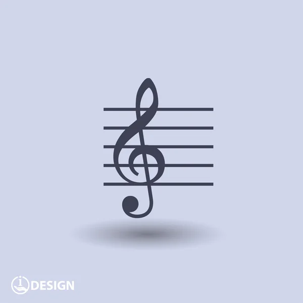 Pictograph of music key icon — Stock Vector