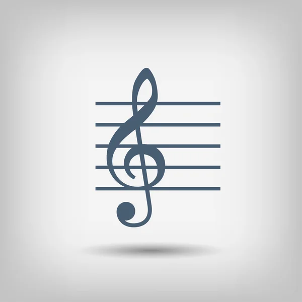Pictograph av musik nyckelikonen — Stock vektor