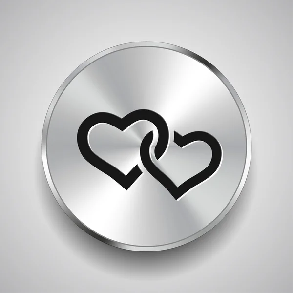 Dvě srdce ikona — Stockový vektor