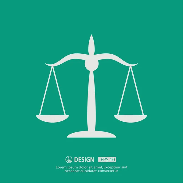 Pictograph of justice scales icon — Stock Vector