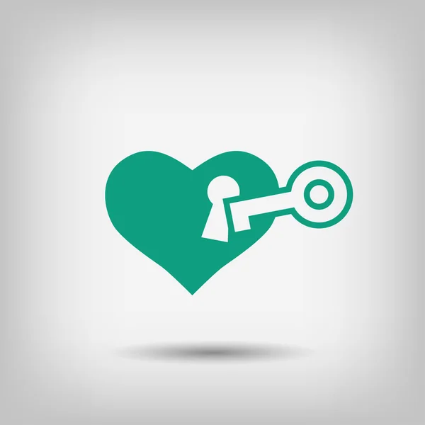 Pictogramme de coeur avec clé — Image vectorielle