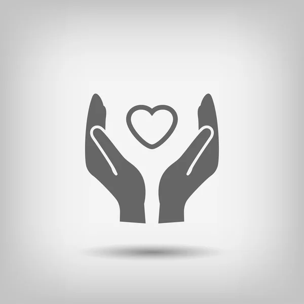 Pictograph of heart in hands — Stock Vector